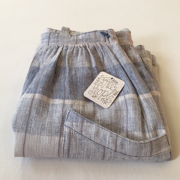 FREE PEOPLE Suspender Checkered Blue Skirt - Picture 2 of 14